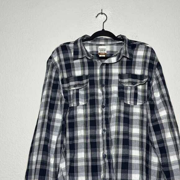 Levis Shirt Button Up Pockets Men XL White Checkered Plaid Western Rodeo Cowboy - Picture 5 of 16